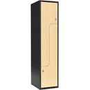 Z-skåp Fydor SMZ, BxDxH 400x550x1752 mm, 2 dörrar i 1 skåp, plant tak, ant/björk