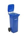 Stor soptunna av plast, volym 80 l, HxBxD 932x448x514 mm, blå