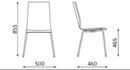 Skalstol Elin, stapelbar, 4-pack, svart/krom