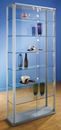 Glasskåp Ljusnan, BxDxH 820x250x1800, rektangulär med 6 st hyllplan