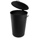 Soptunna av plåt, 115 l, H 780 mm, svart