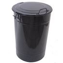 Soptunna av plåt, 160 l, H 780 mm, svart