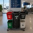 Sorteringsvagn Sverker, för 4 backar med säckhållare 125-L