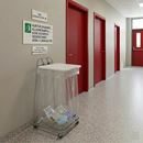 Sopsäckshållare på hjul med lock, 4 hjul, 125 liter, vit