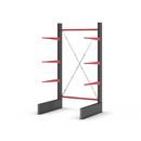 Grenställ Attillo, enkelsidig, HxB 3000 x 1500 mm, arm 1000 mm, grundsektion