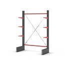 Grenställ Attillo, enkelsidig, HxB 3000 x 2000 mm, arm 600 mm, grundsektion