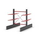 Grenställ Attillo, dubbelsidig, HxB 2000 x 1500 mm, arm 1000 mm, grundsektion