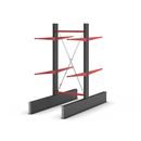 Grenställ Attillo, dubbelsidig, HxB 2500 x 1000 mm, arm 1000 mm, grundsektion