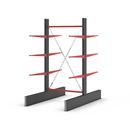 Grenställ Attillo, dubbelsidig, HxB 3000 x 1500 mm, arm 1000 mm, grundsektion