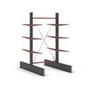 Grenställ Attillo, dubbelsidig, HxB 3000 x 1500 mm, arm 1000 mm, grundsektion