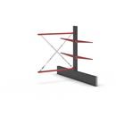 Grenställ Attillo, dubbelsidig, HxB 2000 x 1500 mm, arm 1000 mm, utbyggnadssektion