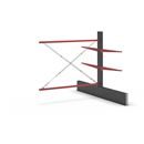 Grenställ Attillo, dubbelsidig, HxB 2000 x 2000 mm, arm 1000 mm, utbyggnadssektion