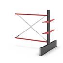 Grenställ Attillo, dubbelsidig, HxB 2000 x 2000 mm, arm 600 mm, utbyggnadssektion