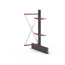 Grenställ Attillo, dubbelsidig, HxB 2500 x 1000 mm, arm 600 mm, utbyggnadssektion