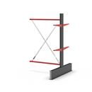 Grenställ Attillo, dubbelsidig, HxB 2500 x 1500 mm, arm 600 mm, utbyggnadssektion