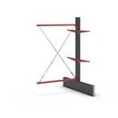 Grenställ Attillo, dubbelsidig, HxB 2500 x 1500 mm, arm 600 mm, utbyggnadssektion