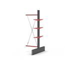 Grenställ Attillo, dubbelsidig, HxB 3000 x 1000 mm, arm 600 mm, utbyggnadssektion