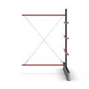 Grenställ Attillo, dubbelsidig, HxB 3000 x 2000 mm, arm 1000 mm, utbyggnadssektion