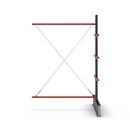 Grenställ Attillo, dubbelsidig, HxB 3000 x 2000 mm, arm 600 mm, utbyggnadssektion