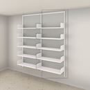 Hyllsystem ELFA vägghylla, hög utbyggnad, plåt, BxHxD 940x2140x325 mm